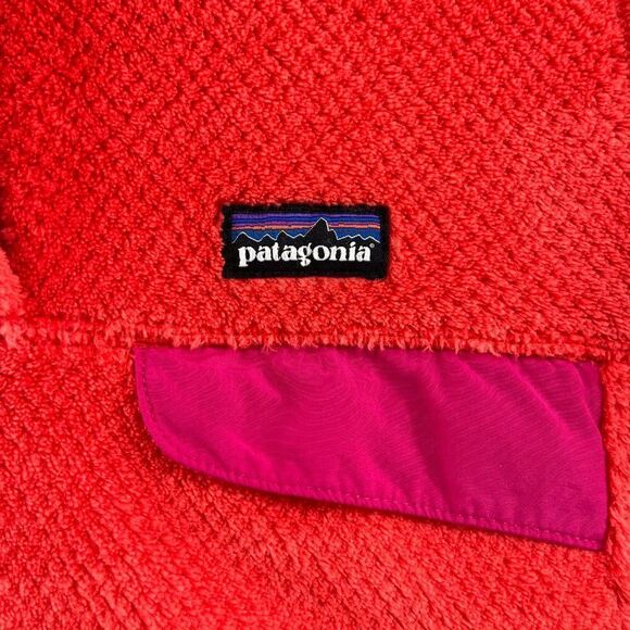 Patagonia Re-Tool T Snap Coral Orange Fleece Pullover - Picture 11 of 12